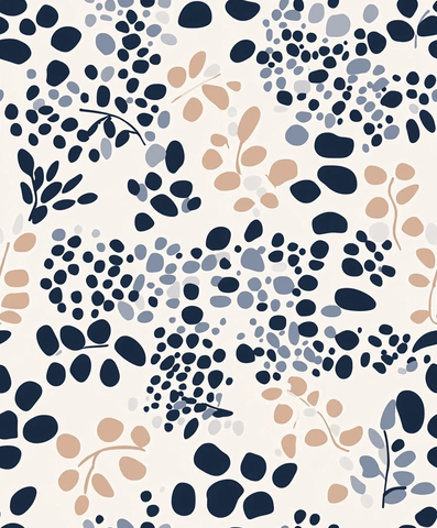 豹纹几何花卉拼接图案