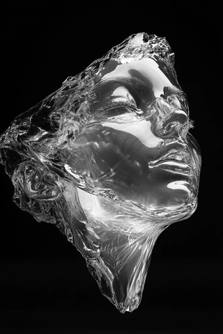 透明水晶女性雕塑