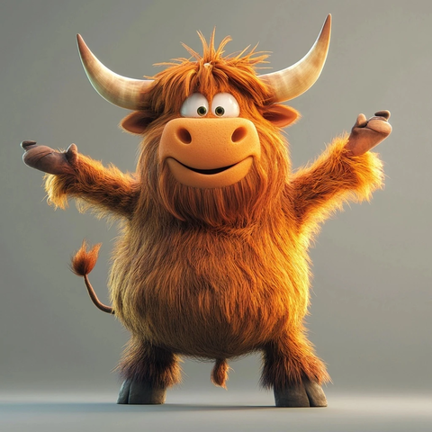 高地牛站立后腿型姿势