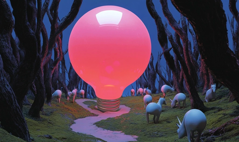 迷幻森林巨型灯泡奇幻生物