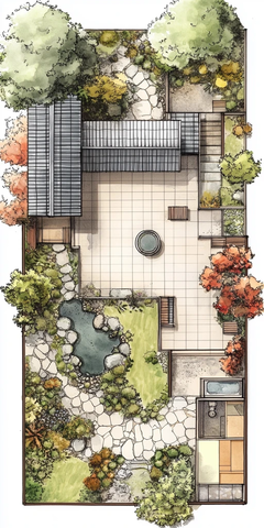 日式庭院花园平面设计