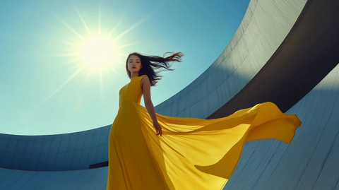 阳光下飞舞的亚洲女神