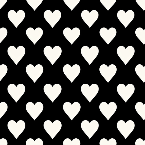 黑白心形棋盘图案