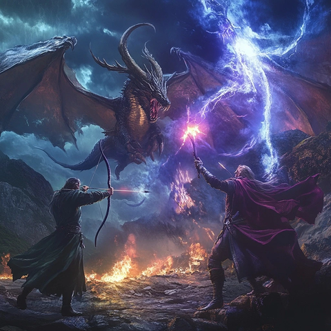 巫师战士弓箭手战龙