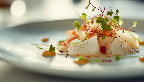 鱼蔬小芽简约盘饰