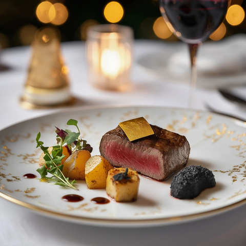 黄金牛排配松露土豆泥