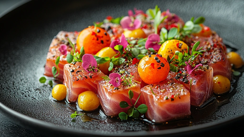 分子料理盘饰高清摄影