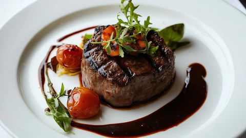 精致餐盘上的鲜蔬佳肴