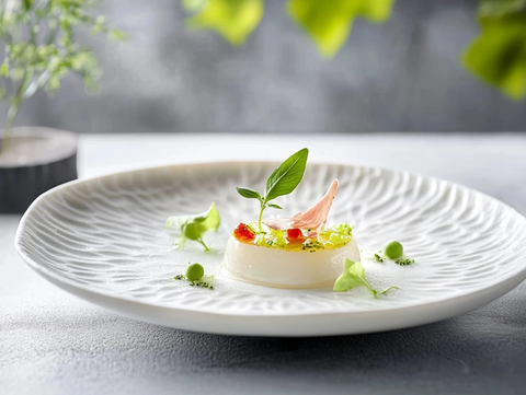 白盘冷食侧拍美食摄影