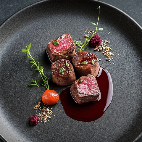 烤牛肉片配肉汁