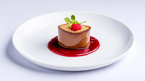 鹅肝配树莓酱与烤荞麦