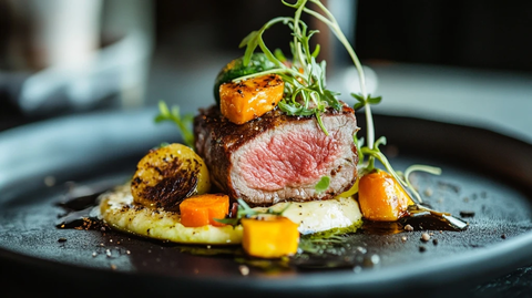 新鲜蔬菜肉食精致摆盘