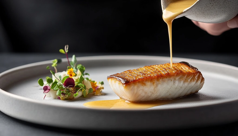 简约鱼排与蔬菜沙拉拼盘