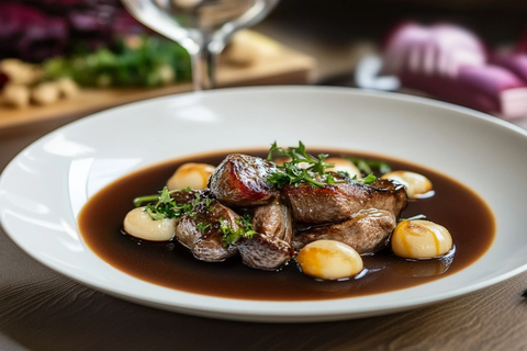 经典牛肉炖煮白瓷盘