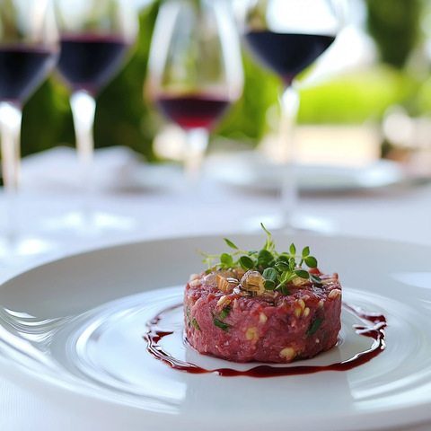 牛肉塔塔配葡萄酒品鉴