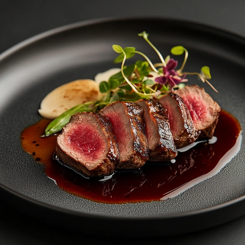 精致摆盘的低温慢煮肉