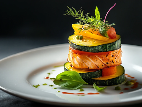 彩椒鱼片配鲜蔬