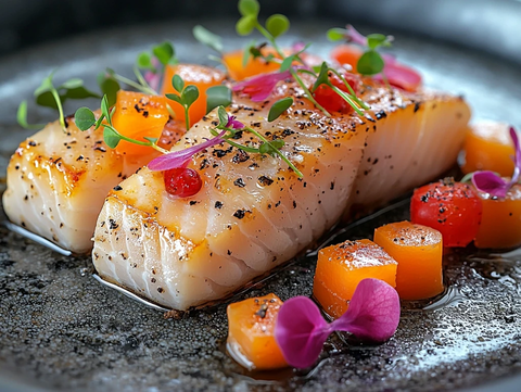 鲜蔬香草烤鸡胸配柠檬