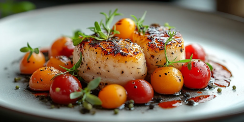 地中海美食白色盘子装盘