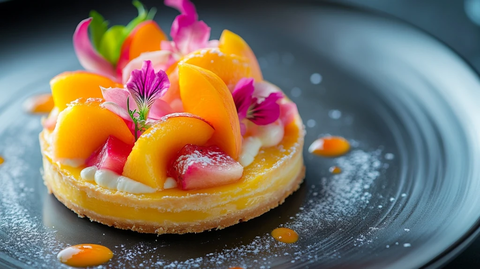 芒果桃龙果奶油水果塔