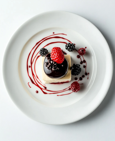 白色盘子上的甜点