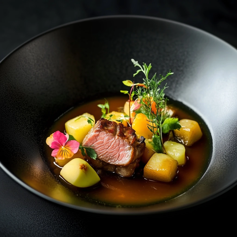 羊排配蔬菜土豆泥