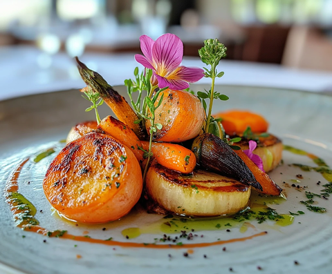 烤胡萝卜洋葱蒜瓣炒西葫芦