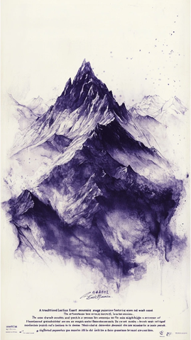 传统技法绘制的东阿尔卑斯山墨水画