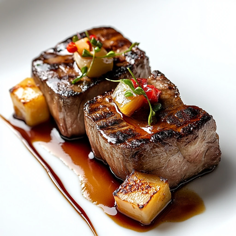 铁板牛排焦糖美食摄影