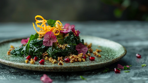 甘蓝沙拉配格兰诺拉和南瓜籽