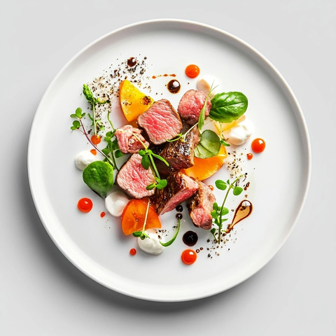 餐厅中的培植肉美食