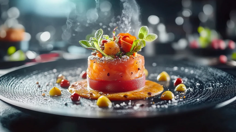 精致餐具美食自然光厨房