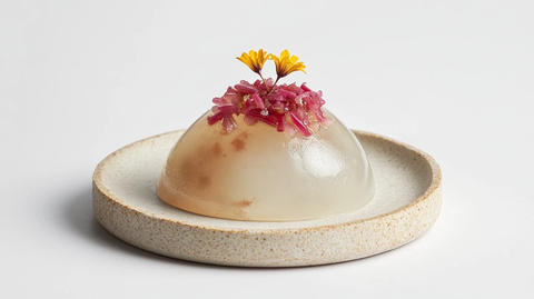 芹菜根半球配大黄酱榛果底