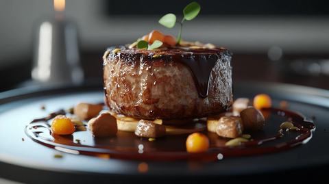 米其林星级主菜餐桌呈现