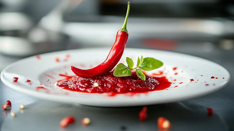 红菜汤配辣椒特写