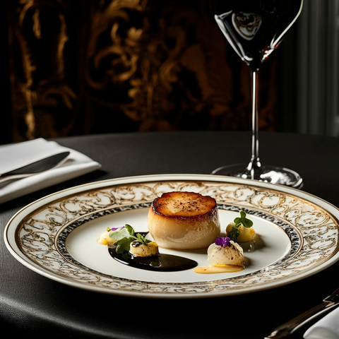 艺术装饰风餐盘美食