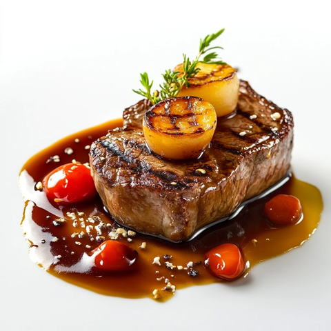 铁板烧牛排焦糖美食