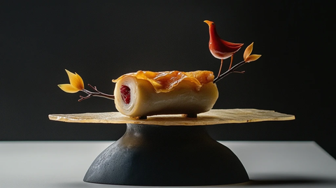 脆皮烤鸭卷配精致摆盘