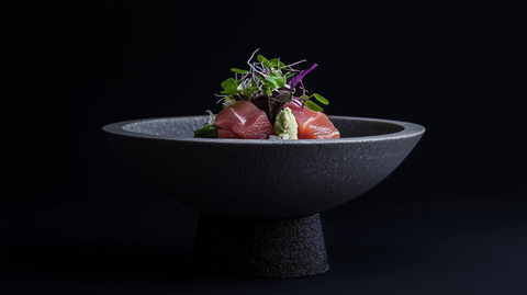 寿司鲔鱼刺身石板摆盘