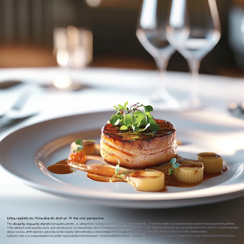 精致餐盘与典雅餐桌布置