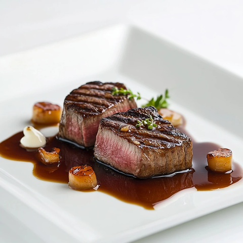 铁板烧牛排焦糖美食