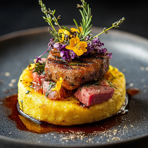 香草薰衣草鸡排与苹果沙拉