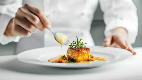 精致美食白色背景浅景深摄影