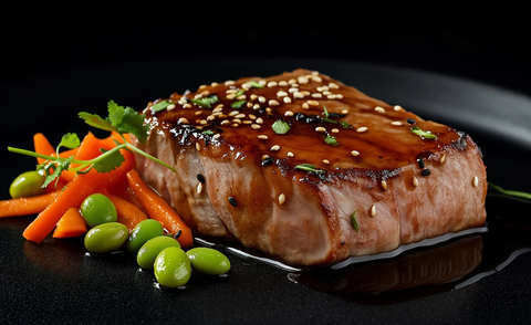 黄鳍金枪鱼配日式照烧酱