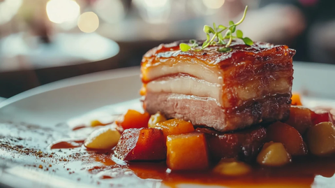 完美烹饪的猪肉腹肉