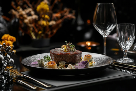 精致餐具搭配高级美食