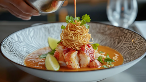 龙虾咖喱面配脆面巢