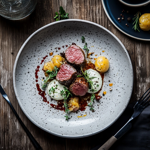 小牛肉北欧式摆盘