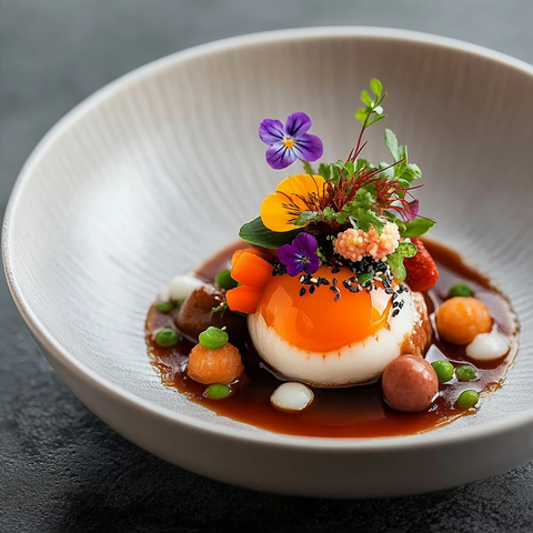 分子料理艺术摆盘韩式拌饭