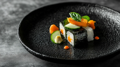 素食紫菜包饭配黄瓜胡萝卜